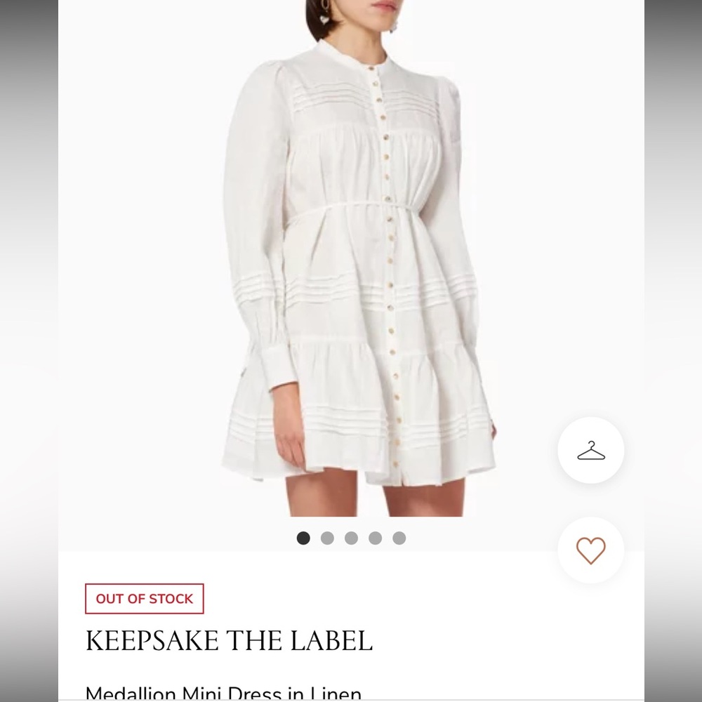 M White long sleeve dress 100% linen Keepsake the label luxury brand
